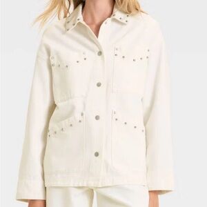 Universal Thread Studded Jean Jacket M NWT
